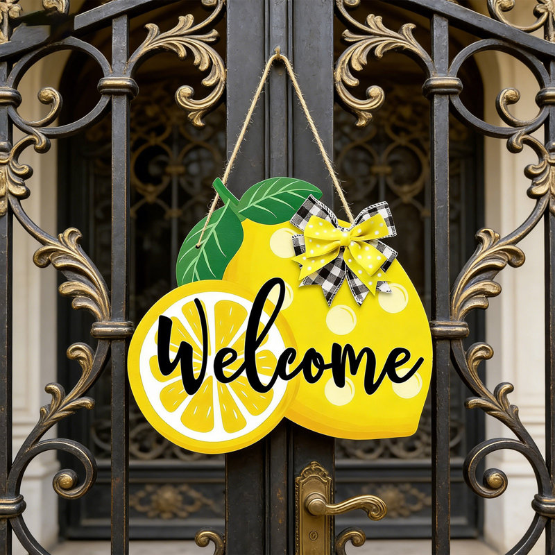 Couronne de bienvenue au citron convenant aux décorations intérieures et extérieures