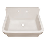 Fireclay 30" x 22" Drop-in Sink with 2 Faucet Holes on Backsplash
