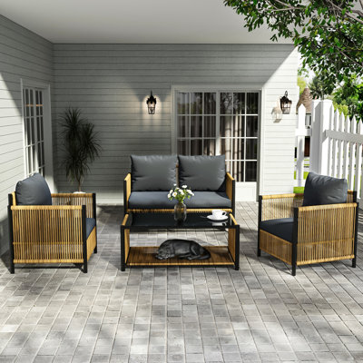 Jardin avec - Améliorez votre espace extérieur Patio avec coussins spacieux et confort de vie