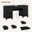 Bureau 60 po en bois avec tiroirs classeurs, bureau de direction avec armoire réglable-1956796400