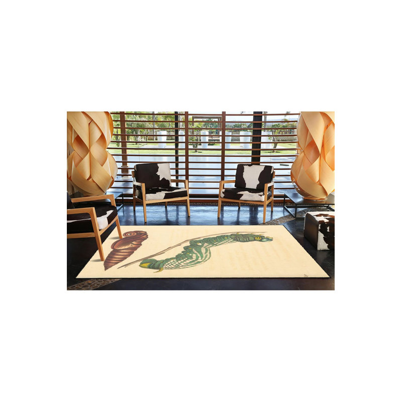 Tapis lavable à motif animalier chenille, Sous-tapis carré 3 pi 3 po inclus