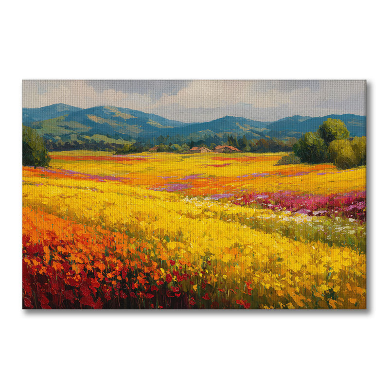 Art mural sur toile tendue Golden Petals, H 40 po x l 60 po