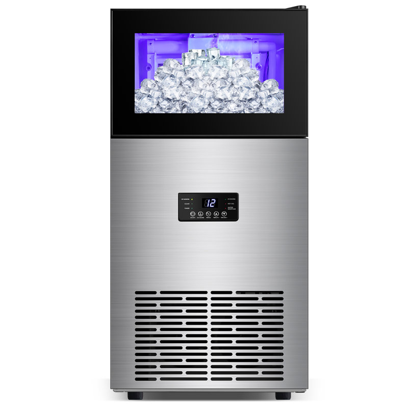 30 Lb. Daily Production Stainless Steel Under Counter/freestanding Ice Maker With Clear Cube Ice, Silver