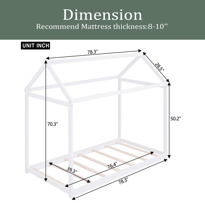 Platform Bed, White