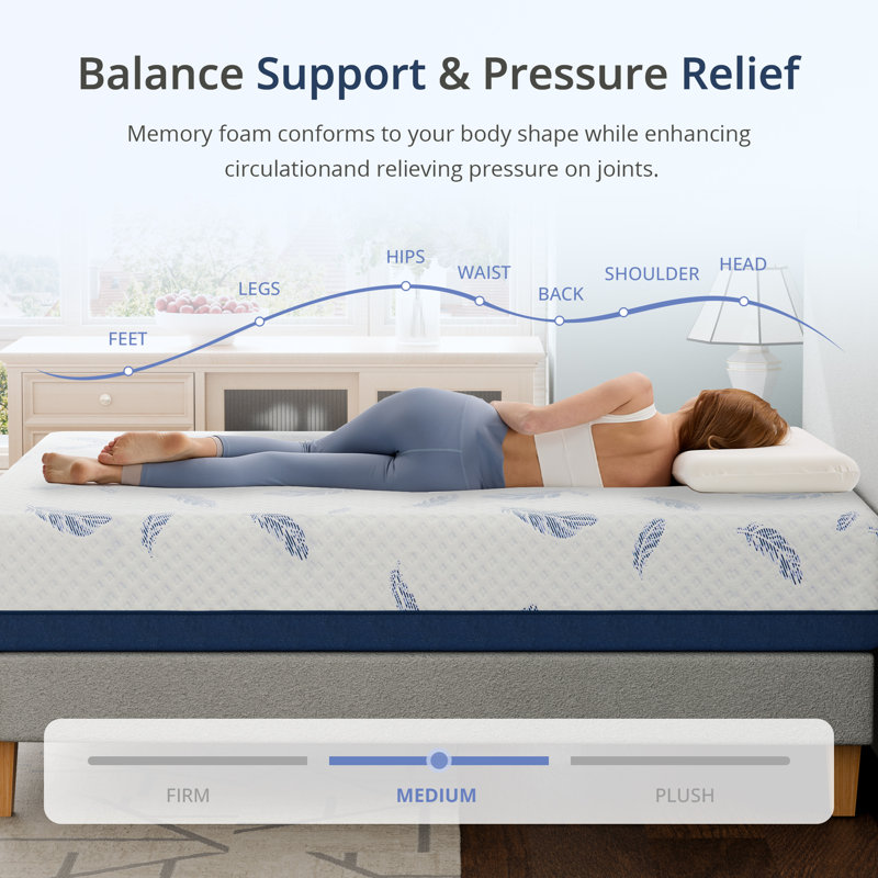 Matelas en mousse viscoélastique gélifiée de refroidissement moyen 14 po EGOHome dans une boîte avec CertiPUR-US, certifié OEKO-TEX