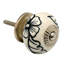 Nicola Spring - Round Ceramic Cabinet Knobs - Black Blooms