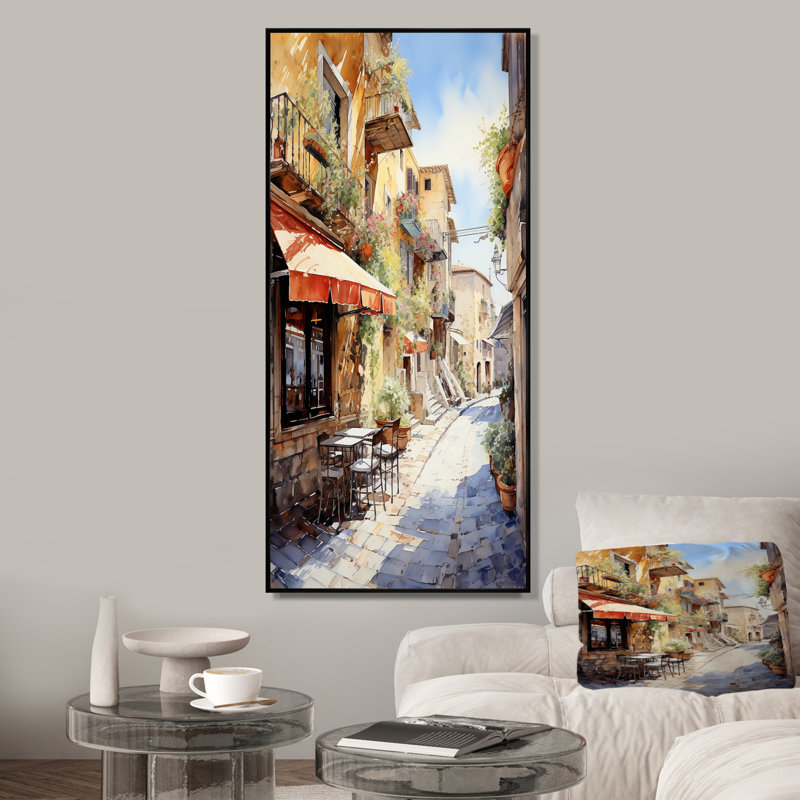 "Italian Village Essence 2", Cadre flottant noir, 32" H x 24" W