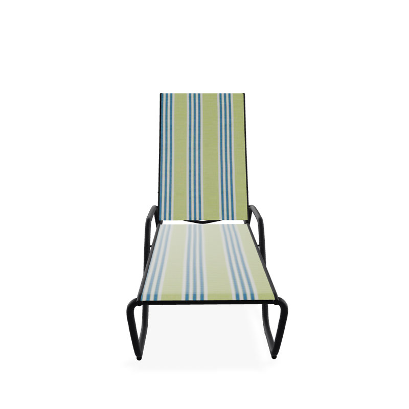 Outdoor Rust-Resistant Metal Chaise Lounge, Textured Black, Limelite