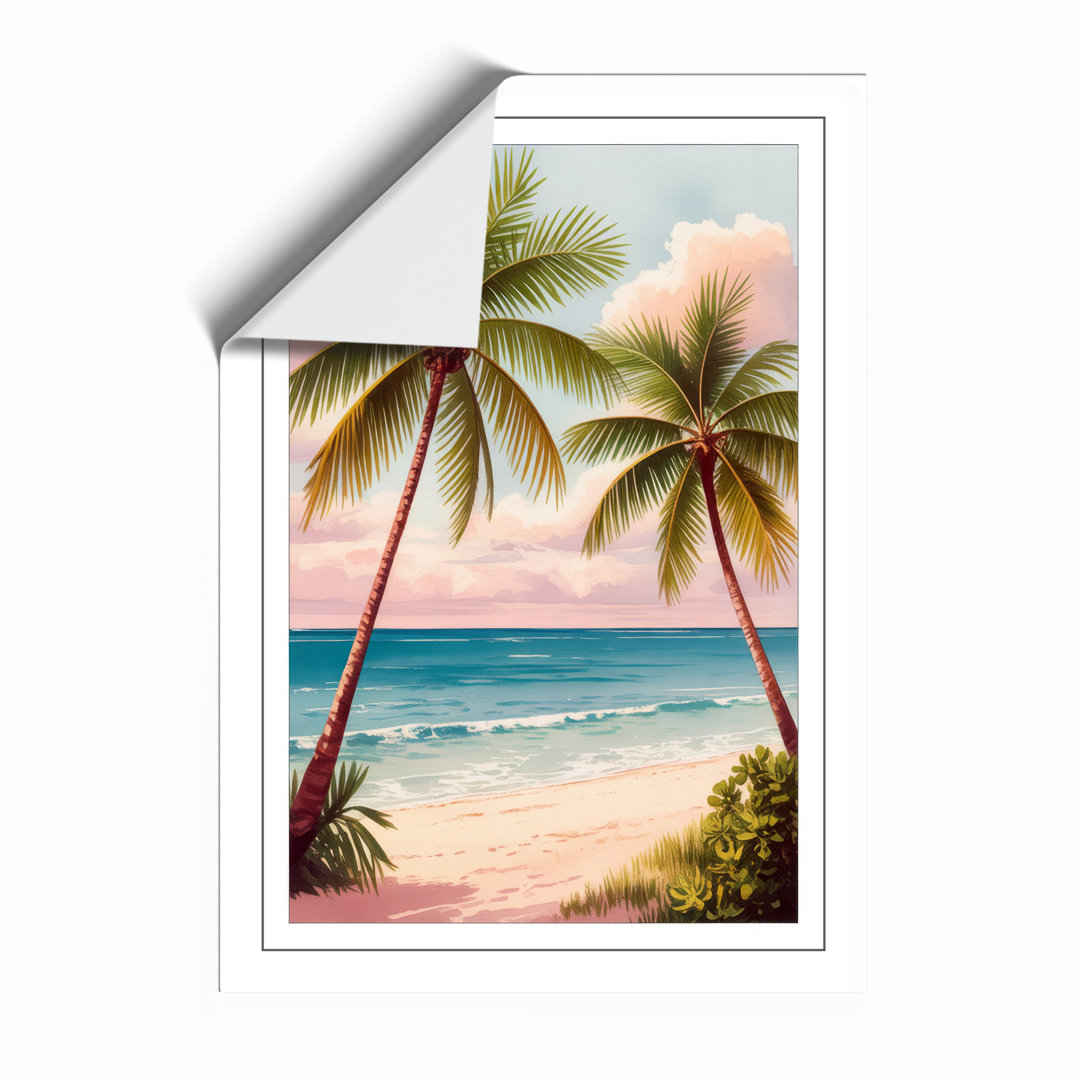 Palms at Sunset Tropical - Framed Print