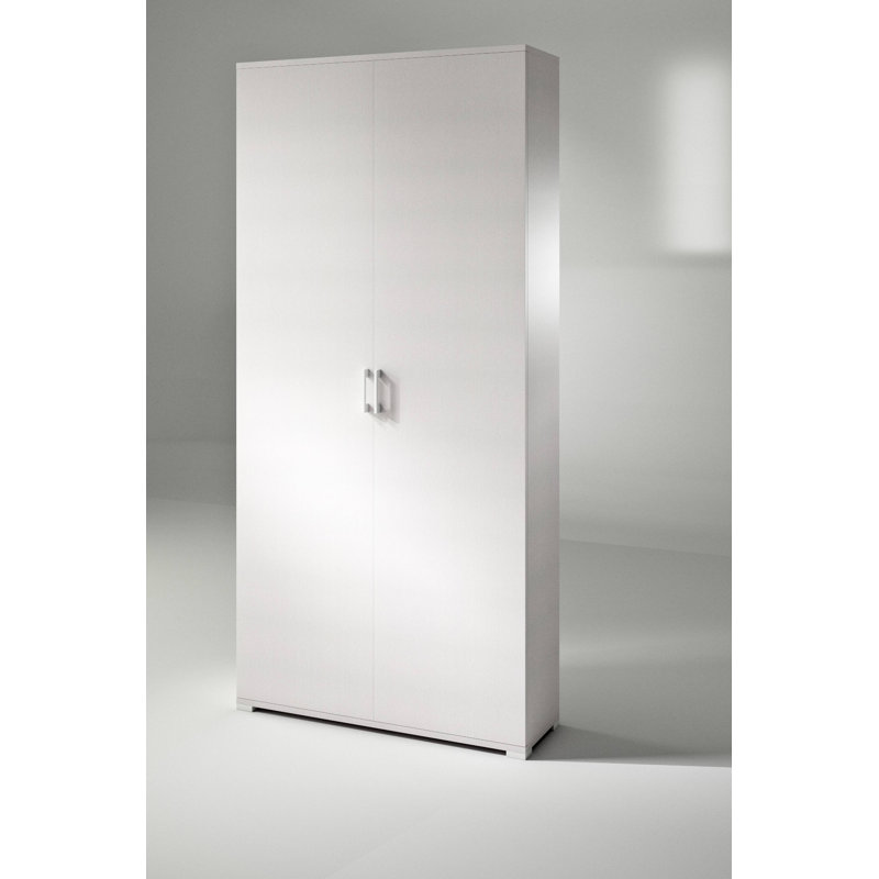 Gurtrue 2 Door Manufactured Wood Wardrobe, White