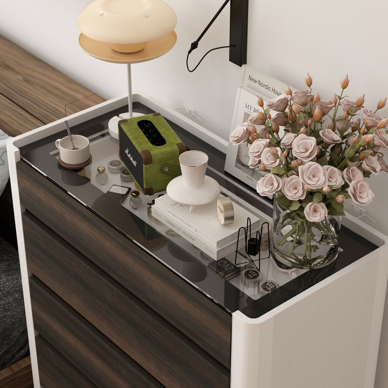 6-Drawer Chest With Tempered Glass Top And Adjustable Lights