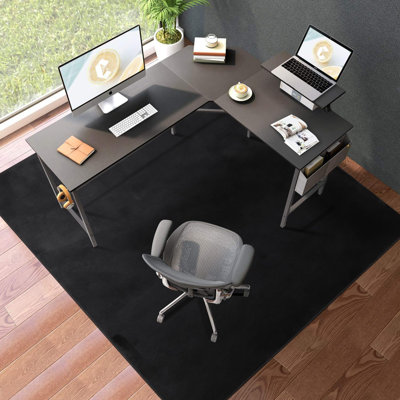 Office Chair Mat, 75" x 60" Large Chair Mat for Hard Floors, Flannel Fabric Area Rug for Hard Surface