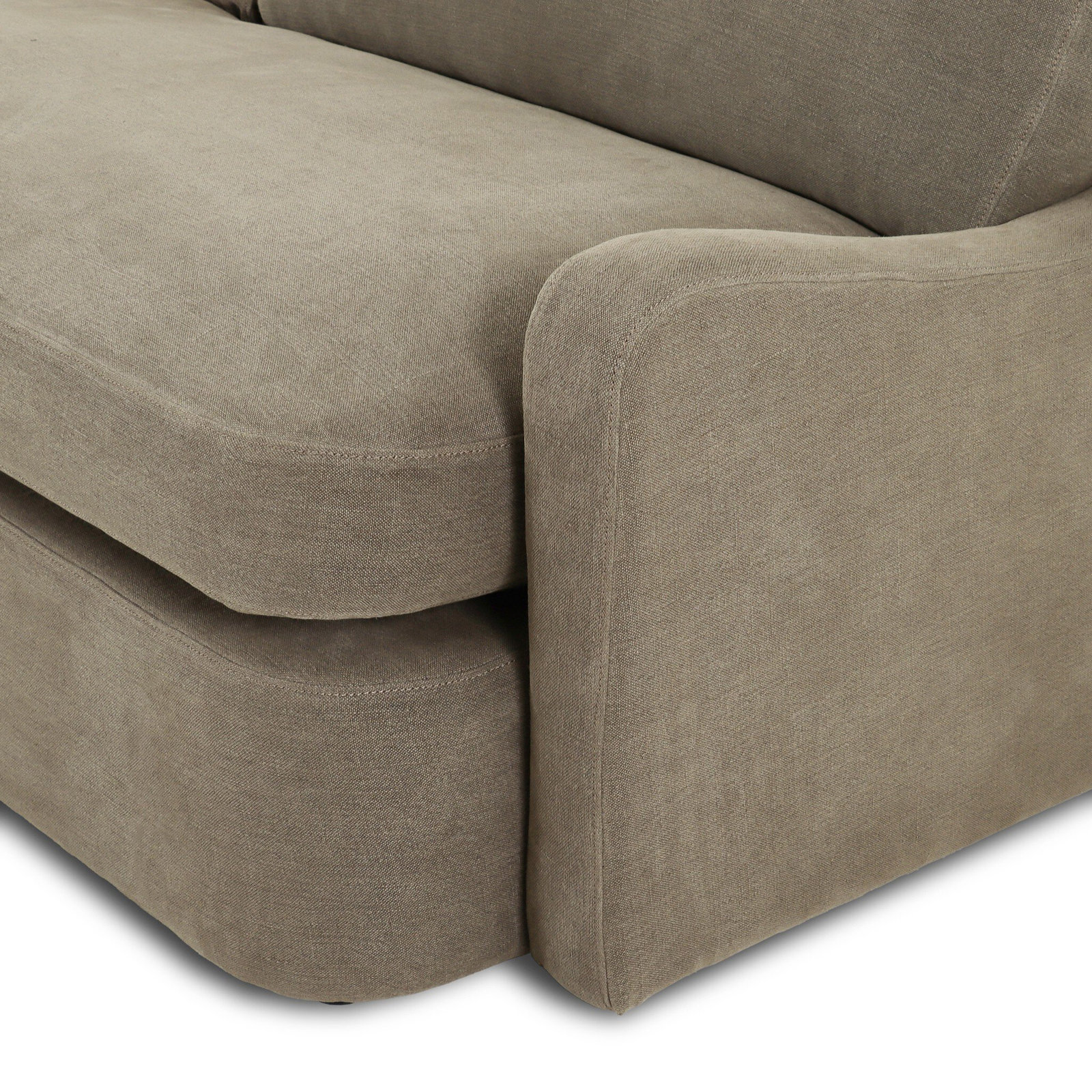 Aurelia Upholstered L-Sectional, Broadway Olive Linen, 33" H x 124" W x 124" D