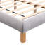 Et structure de lit double avec tête de lit en chenille grise attrayante, fabrication confortable et élégante
