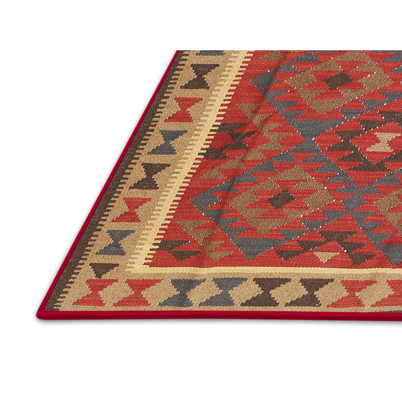 Tapis brun/rouge contemporain Allante, Rectangle 5 pi x 8 pi