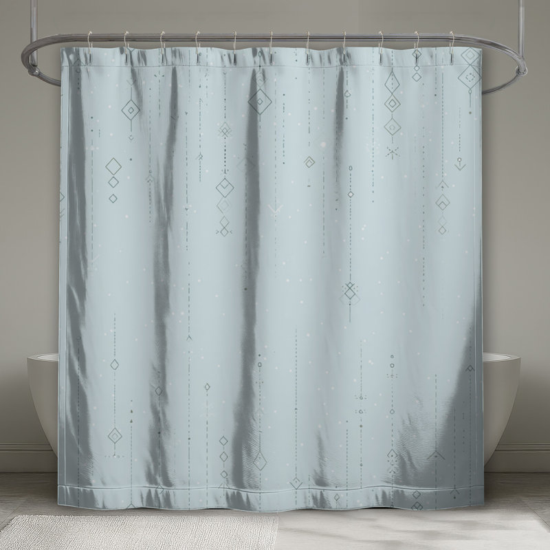 Rideau de douche à formes géométriques - Décoration de salle de bain abstraite moderne, L 70 po x H 72 po