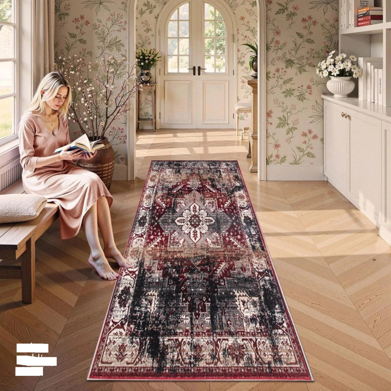 Runner Area Rug, Runner 60 x 220 cm, Black