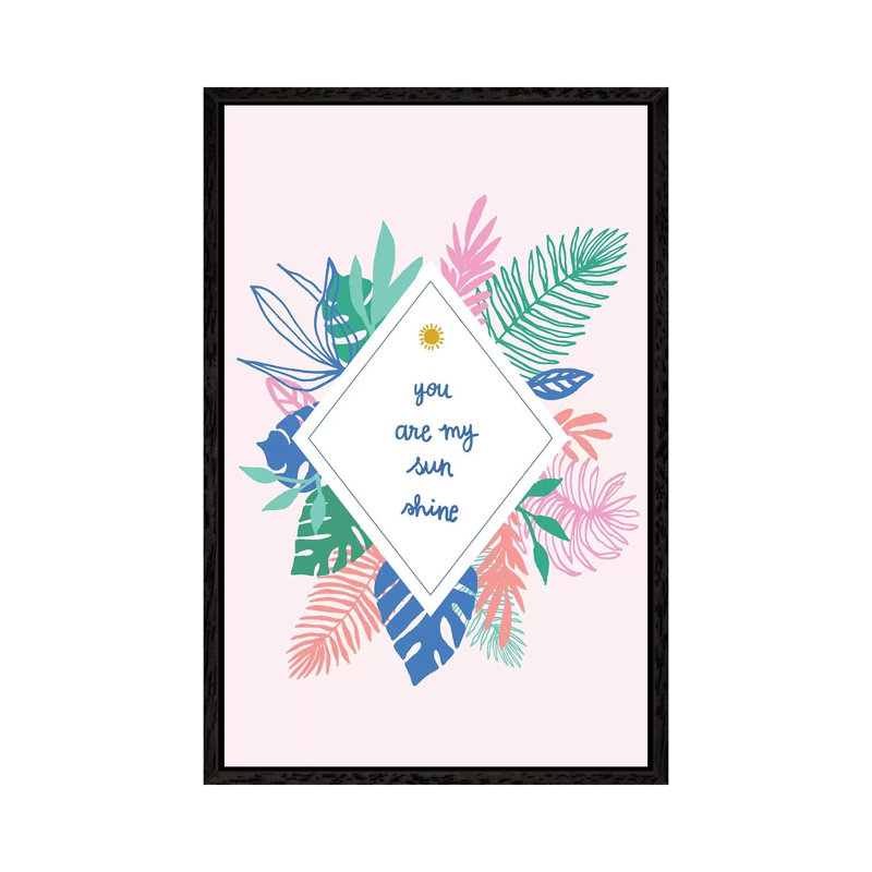 Tropical Paradise 1 Piece Wall Art on Canvas, 66.04cm H x 45.72cm W x 3.81cm D, Black Framed