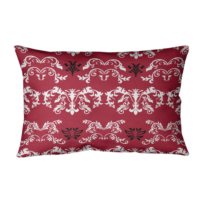 Housse et insert d'oreiller rectangulaire Atlanta Football Baroque, Polyester filé, Rouge / blanc / noir