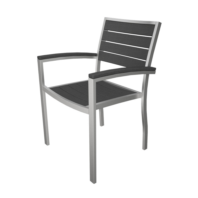 Chaise de salle à manger POLYWOOD Euro, Gris State, Bronze texturé