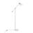 Marcel Contemporary Glam Floor Lamp with White Marble Base, Nickel Metal Frame and Clear Frosted Glass Shade - LumiSource