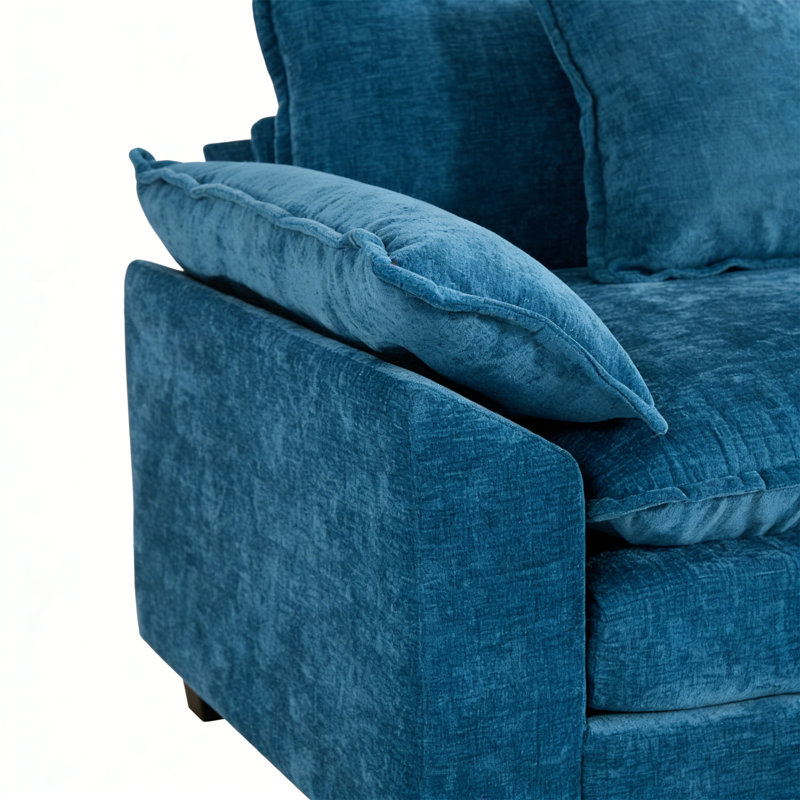 Canapé modulaire Cloud - siège simple avec revêtement en chenille douce, coussin de nuage double couche et coussin de dossier ergonomique | Canapé modulaire personnalisable pour salon, chambre à coucher ou appartement
