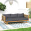 Lit de jour 3 places Claremont avec accoudoirs en rotin (coussin gris foncé)-1897130864