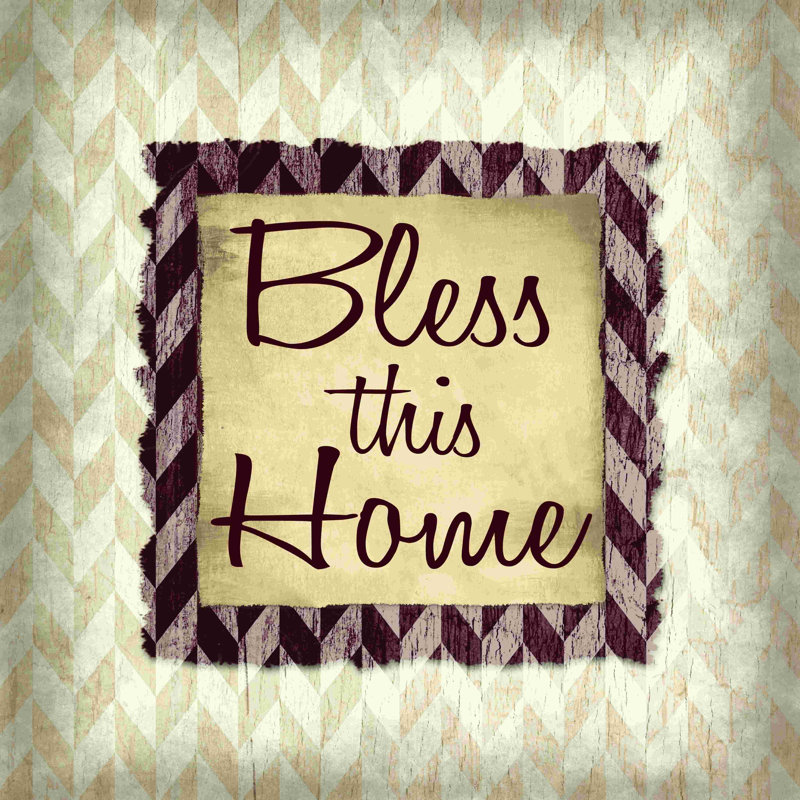 "Bless this home 2", art textuel sur toile tendue, H 12 po x l 12 po