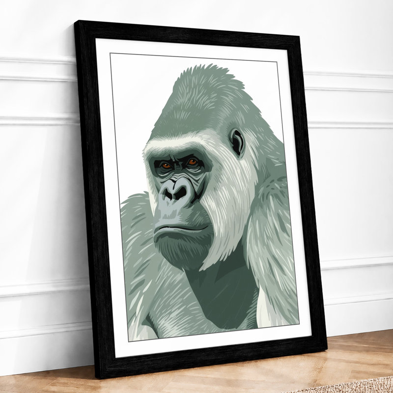 Silverback Gaze Minimalist - Print, A2 - 59.4 x 42.0 cm, Black