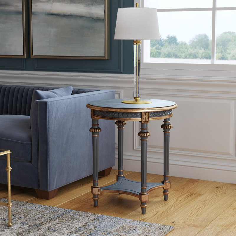 Hellinger Round End Table, Blue