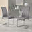 Edzard Chrome & White High Gloss Dining Table Set with 4 Luxury Faux Leather Dining Chairs-192916286
