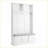 Hall Tree with Sliding Doors, 6-Hook Coat Rack &amp; Padded Shoe Bench, White | White | Coat Racks-2124928076