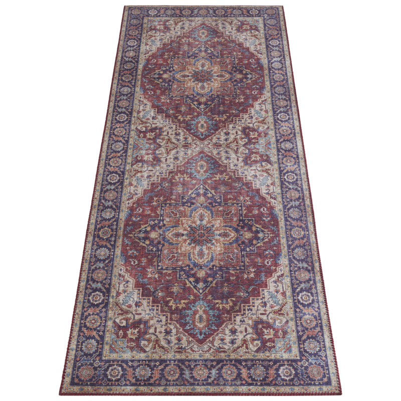 Anthea Tufted Plum Red Rug, Runner 80 x 200cm