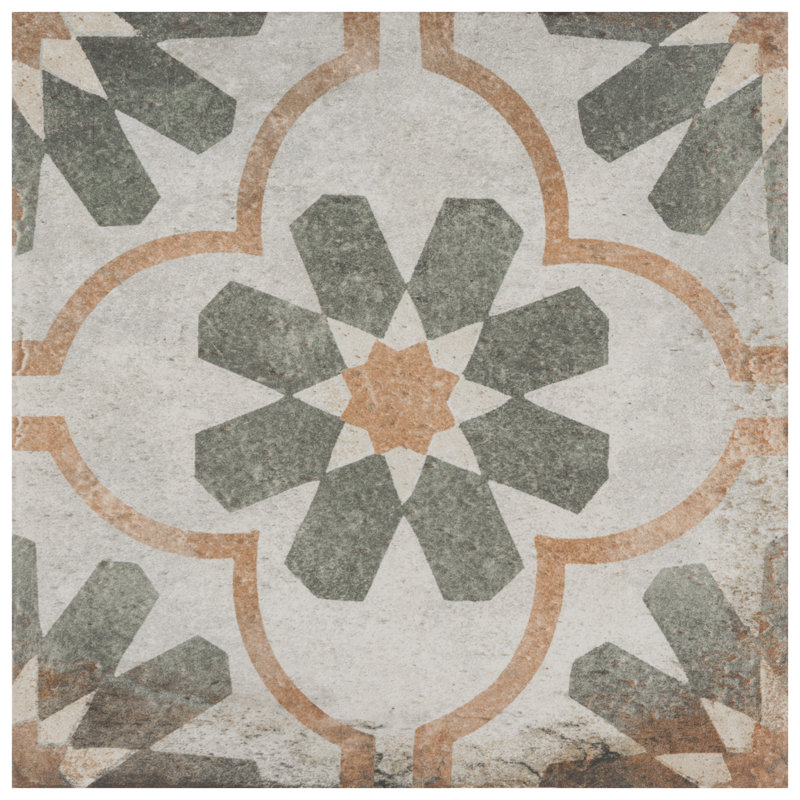 D'Anticatto Decor Florence 9" x 9" Porcelain Patterned Wall & Floor Tile