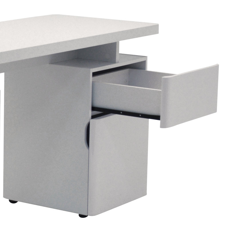 Cuuba Rectangular Writing Desk, High Gloss White