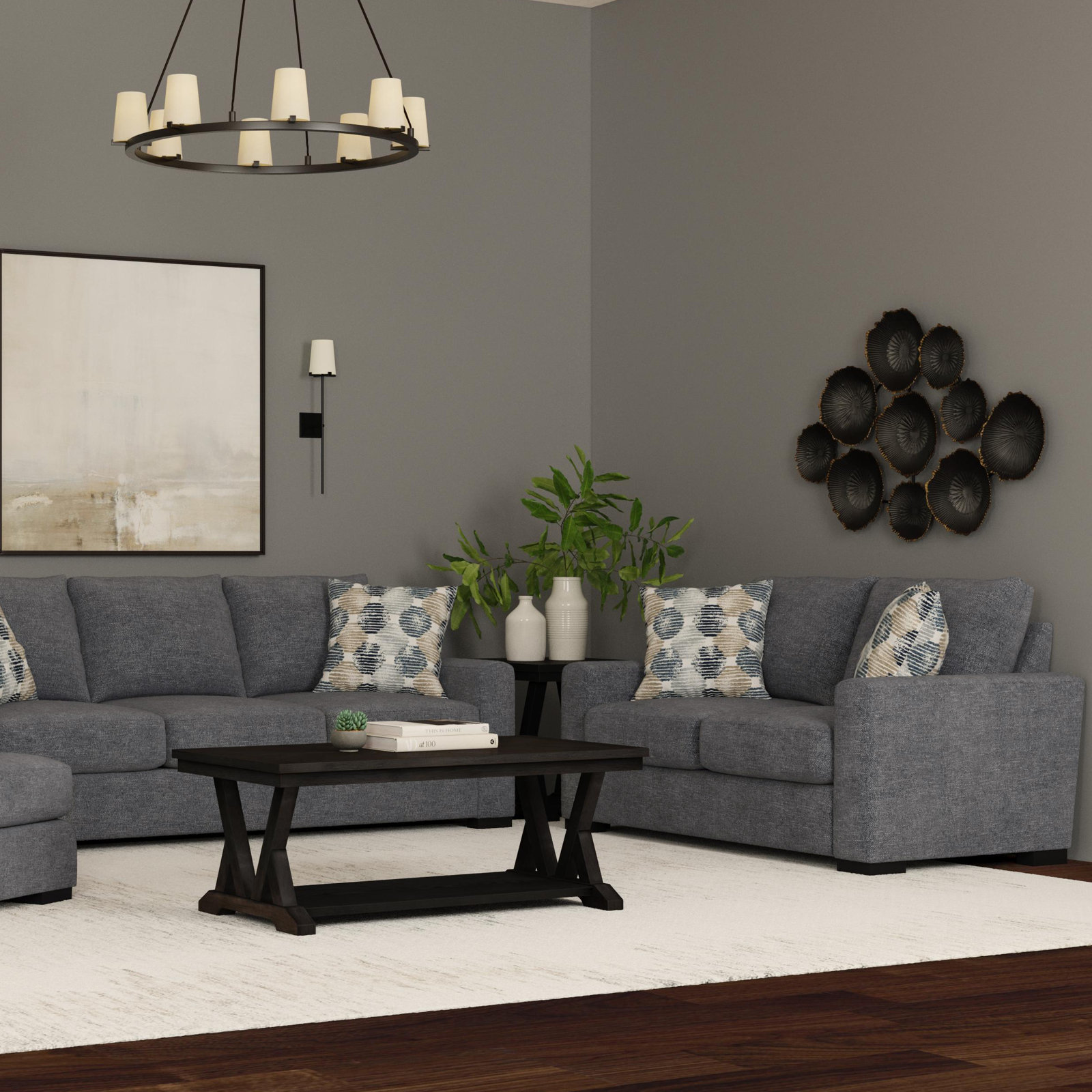 Q5801-20-126-42 65" Loveseat, Blue