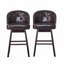 Tabouret de bar pivotant à 360 degrés avec garniture cloutée et capitonnage à boutons, ensemble de 2