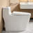 Yingze Sleek Low Profile Elongated Toilet, Four Cyclone 360° Rimless Flush Toilet, 1.28 GPF Water Efficient Toilet with Quick Release Soft Close Seat, 12 Inch Rough-In