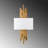 Elegant Wall Lamp with Metal Body & Fabric Cap, Gold & White Finish, 13.8 x 29.5 x 3.9 inches | Socket Type: 2 x E14 Max 40W (Bulb Not Included) | Stylish Lighting for Living Room & Bedroom, IP20 Rated-28663107