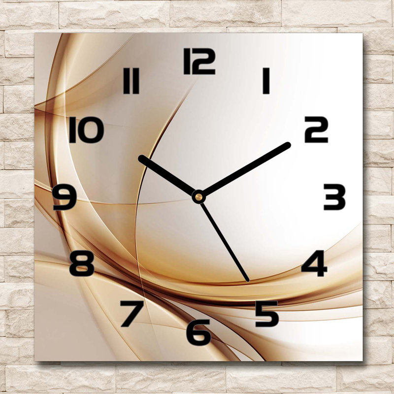 Imona Glass Wall Clock, Black/Gold/Silver