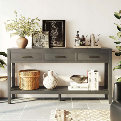 Console de rangement à 3 tiroirs en bois avec 1 tablette