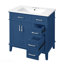 Meuble-lavabo de 30 po avec lavabo en céramique, armoire de rangement moderne avec portes à fermeture douce, tiroir profond et tiroir standard, meuble-lavabo élégant pour les petites salles de bain-1860627815