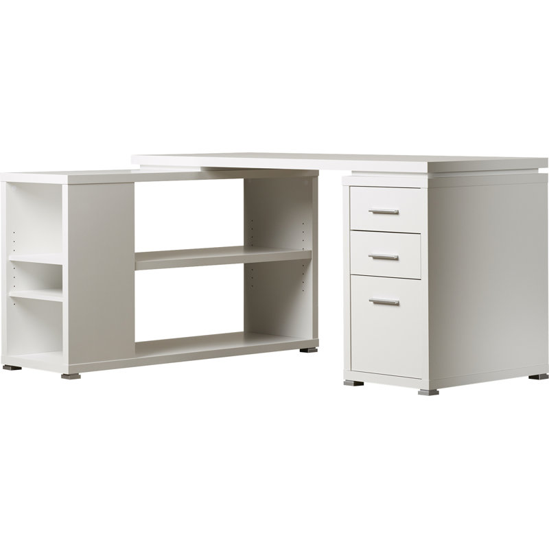 L-Shape Home Office Computer Desk, Dark Gray, 29.5" H x 60" W x 47.25" D