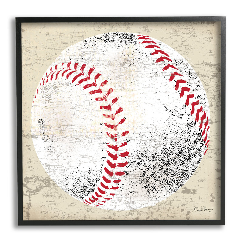 «Rustic Baseball Sports» par Peter Horjus, Giclée encadrée noir minuit, H 12 po x l 12 po x P 1,5 po