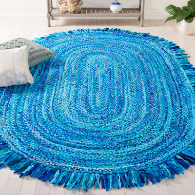 Braided Hand Woven Cotton Solid Color Rug