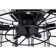25 Inch Elegant And Glam Style Matte Black Finish Crystal Lighted Ceiling Fandelier With Remote