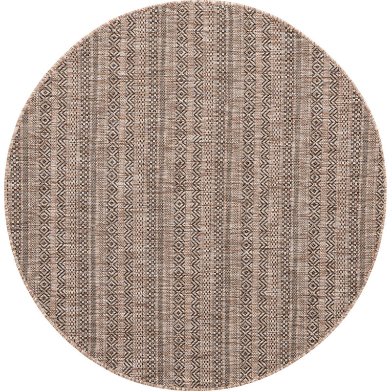 Tapis d'extérieur scintillant brun clair, Rond 5 pi 3 po