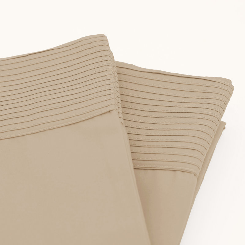 Ensemble de 2 taies d'oreiller à ourlet plissé Vilano Springs de Southshore Fine Linens, couleur taupe, en microfibre doublement brossée 110 g/m², infroissable et lavable à la machine, format King/California King