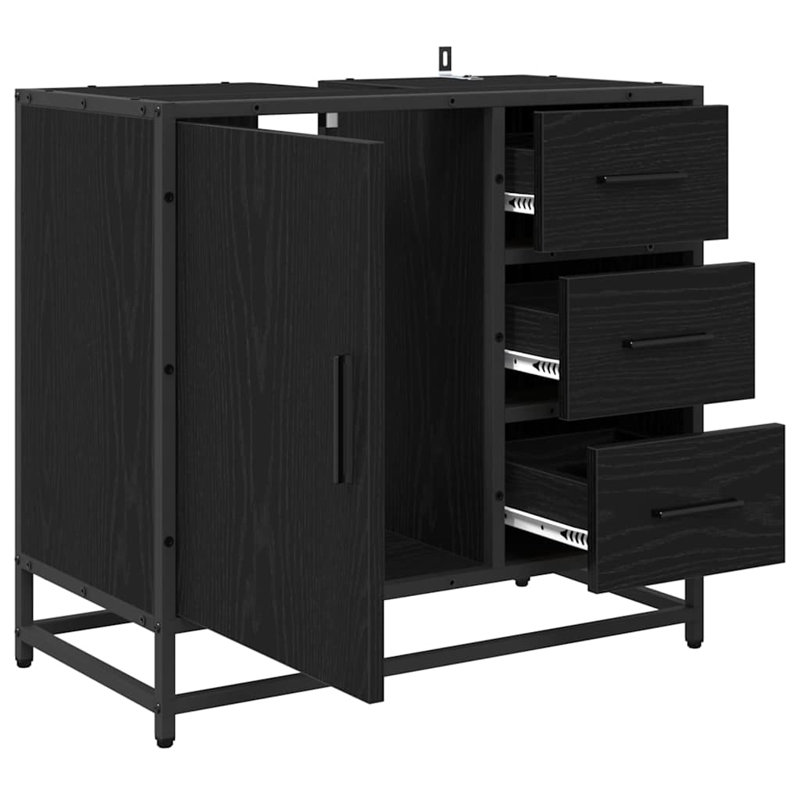 Bathroom Cabinet, Black Oak