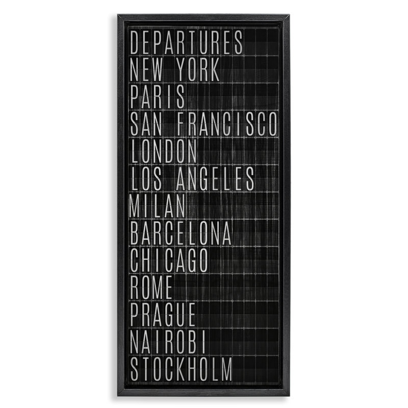  Art mural sur toile, "Grand départ des villes" par SunDance Group, LLC., H 25 po x l 11 po, Cadre flottant noir de jais